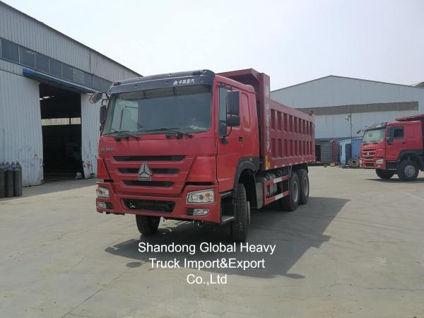 HOWO de seconde main couleur rouge 380hp/400hp camion de décharge en stock