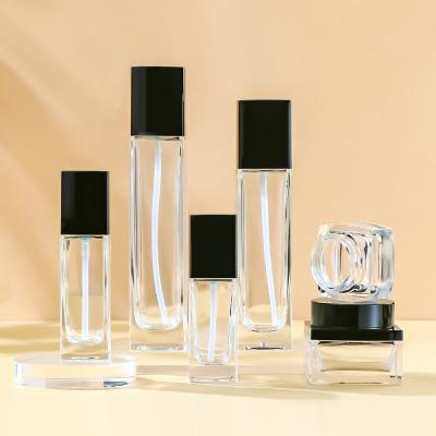 Emulsion de verre ronde droite poudre liquide emballage de bouteille cosmétique