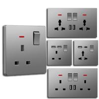High Quality UK 13A Wall Switched 3 Pin Universal Socket USB+type-c With 18W 3.1A Fast Charging Switches