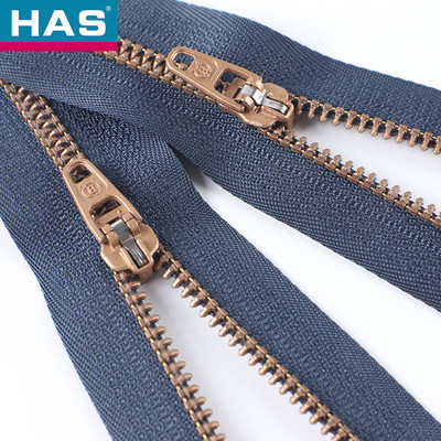 軽量3プラスチックスライダーファスナー、衣類またはジーンズ用、銅模倣デザイン