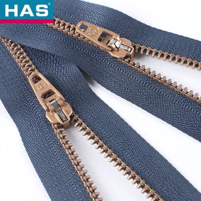 Lightweight 3 Plastic Slider Zipper For Garments Or Jeans Copper Imitation Design