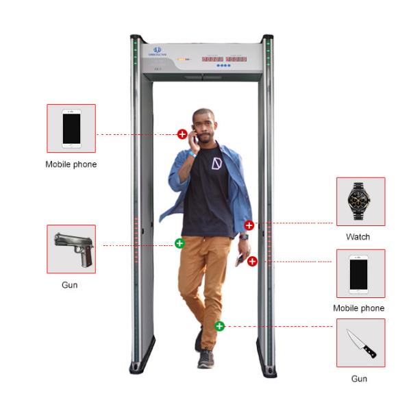 6 Zone LED count White Multi Zone Metal Detector For Security Inspection