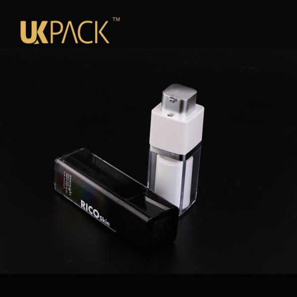 UKMS15 15ml-30ml-50ml Cuadrado Botella sin aire de tipo elevador giratorio botella acrílica para cosméticos masculinos