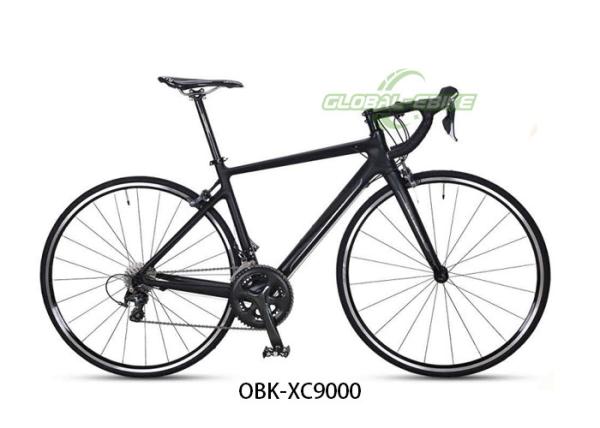 Unisex Black Carbon Road Cycling Bike ,  V Brake System Bicycle For Road Riding