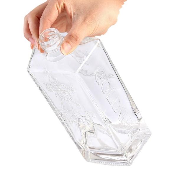 Garrafa de vidro congelado de 500 ml para decoração industrial da casa Garrafa de licor