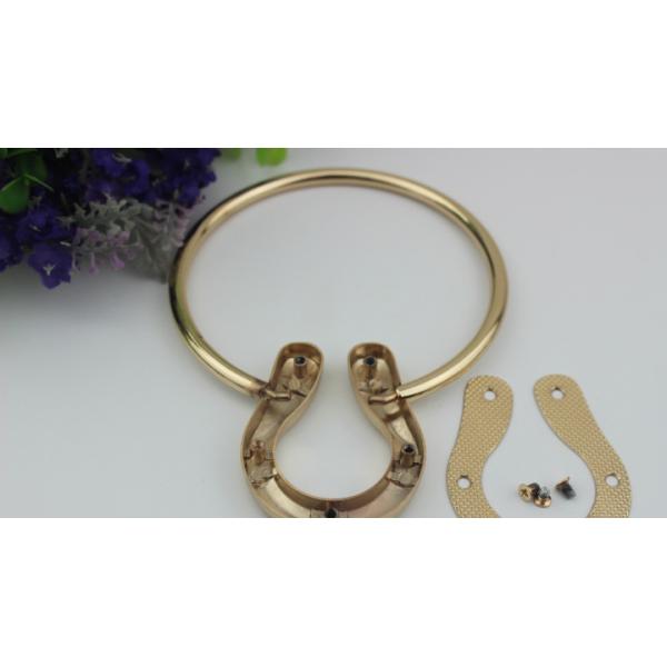 Custom metal hardware accessories zinc alloy light gold purse leather low price handbag strap handle