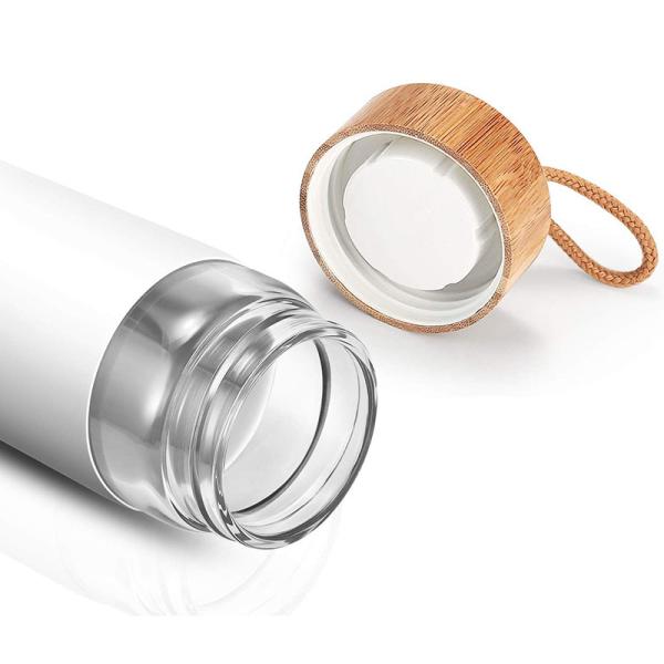 20oz Shatter Resistant Glass Drinking Bottles With Lids , Food Grade Glass Gym Bottle