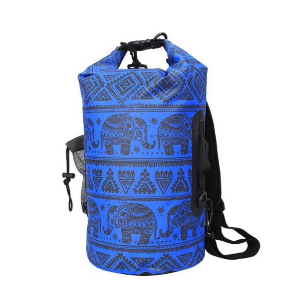 15 Liter PVC Waterproof Dry Bag With Mesh Bag Digital Printing Color For Adult