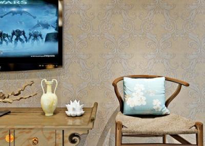 PVC Wall Coverings Victorian Damask Wallpaper with Tear - resistant , ISO certification