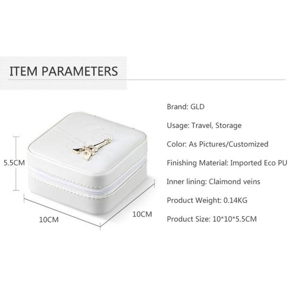 ISO9001 OEM Welcome Personalised Travel Jewellery Box With Mirror For Women