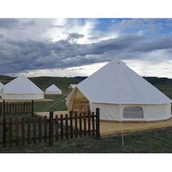Glamping Luxury Yurt Bell Fire Retardant Tarpaulin Safari Tent Waterproof Canvas Fabric