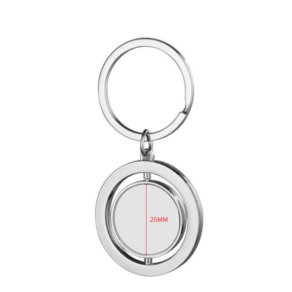 Round Rotary Doule-Sided Sublimation Keychain DIY Photo Printing Key Chain By Sublimation