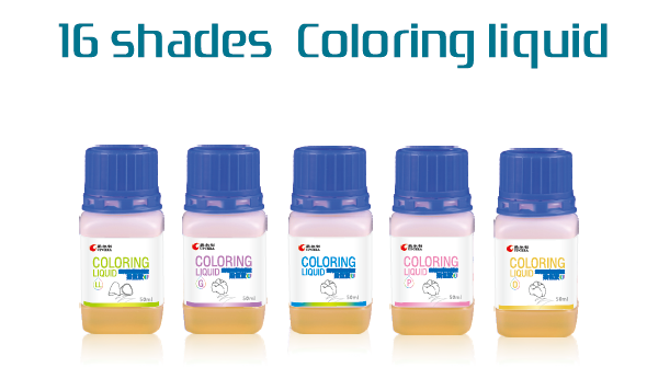 White Milling Dental Zirconia Blank Top Translucent with 16 Coloring Liquids