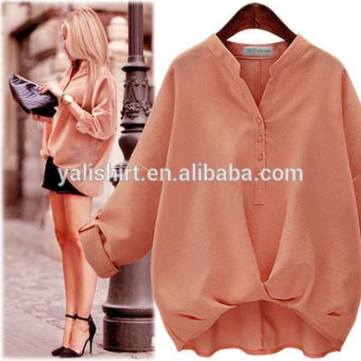 Stylish Women Long Sleeves Hemp Cotton Clothing V Neck Anti Pilling