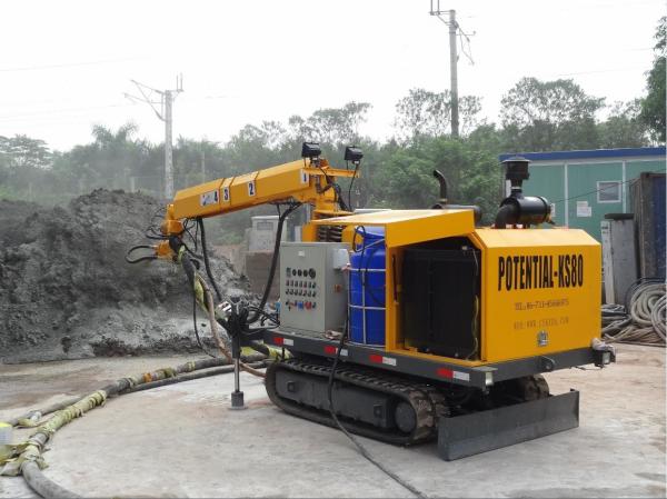LCD Wet Shotcrete Equipment , Wet Mix Shotcrete Machine 80m Cable Length