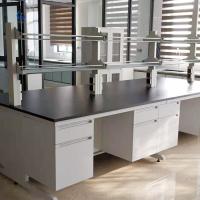 Modern White Lab Wall Bench Alta Durabilidade