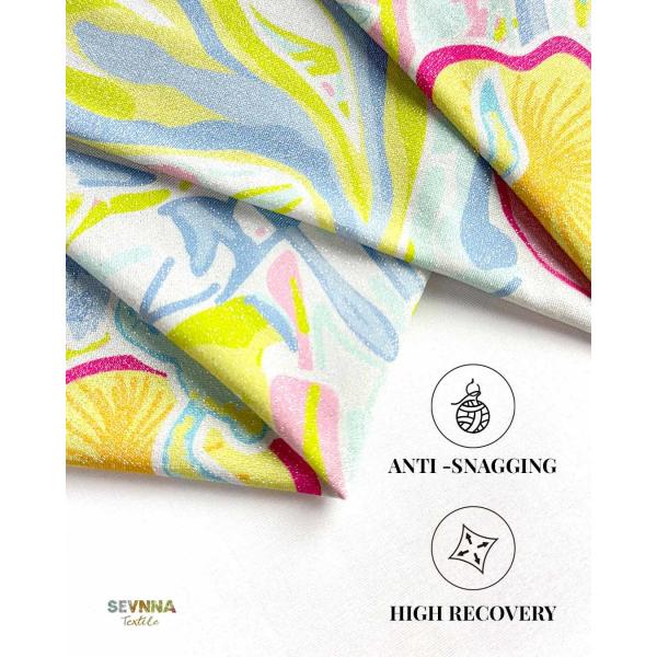 150gsm 70%Polyamide + 15%Metallised + 15%Spandex Stretch Leggings Fabric for Everyday Wear