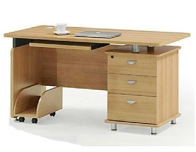 Commercial Grade Wood Computer Desk With File Cabinet Strongly Nail Holding
