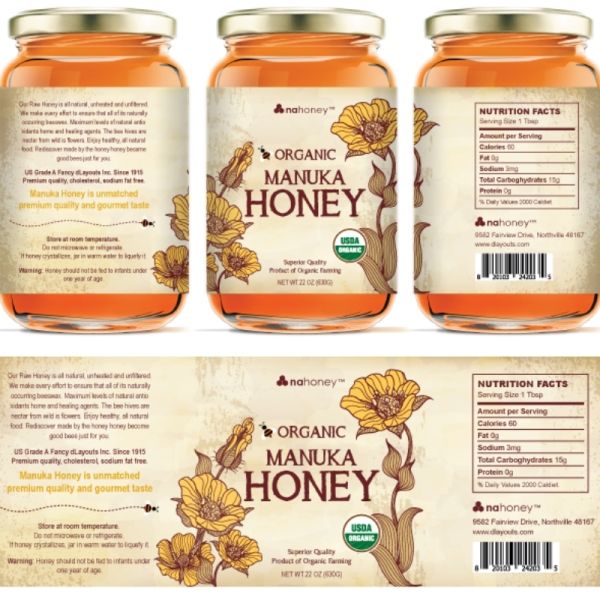 Factory Personalised Printed Vinyl Bopp Matt Finish Label Sticker Color Honey Jar Label Peanut Butter Food Jar Label Sticker