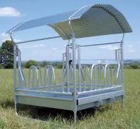 Le bétail 1,75m étagère galvanisée pour chevaux avec toit 30cm 100kg
