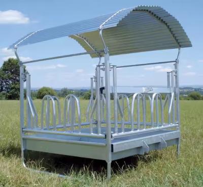 Livestock 1.75m Galvanized Horse Feeder Rack With 30cm Roof 100kg
