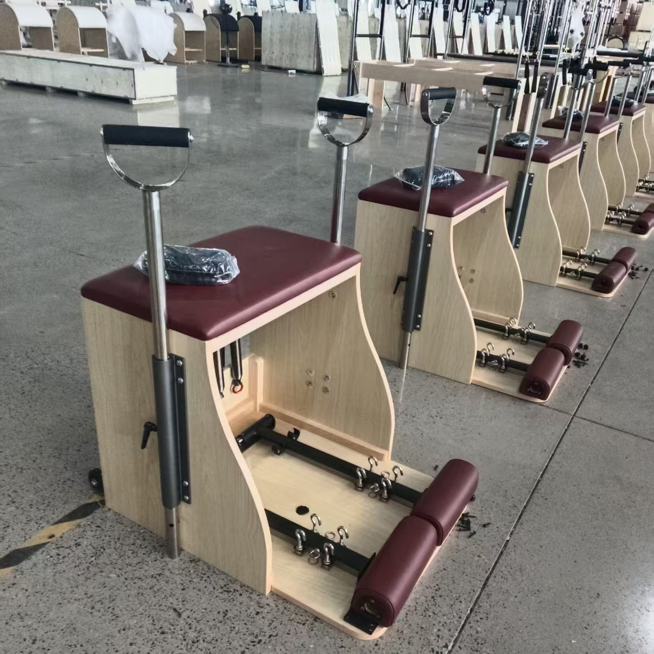 Wooden Pilates Yoga Wunda Chair Equipment Customized For Studio