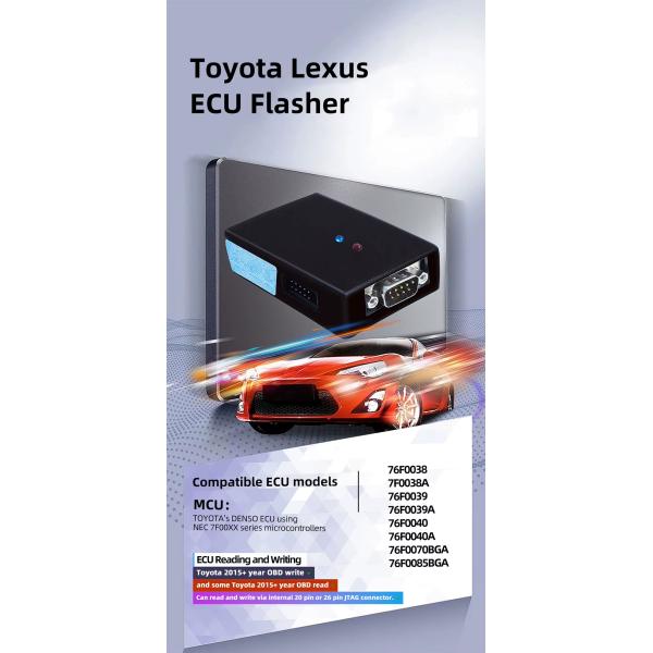 For Toyota for Lexus ECU Flasher READ and WRITE via Internal 20 pin or 26 pin Connector for NEC 7F00XX series MCU