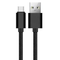 CE trenzado de nylon negro de RoHS del cable de datos de la carga por USB del color 3A certificado