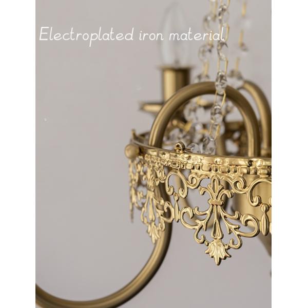 French Court Crystal Chandelier Light Luxury Bedroom Villa Dining Room Vintage Candle Pendant Lights