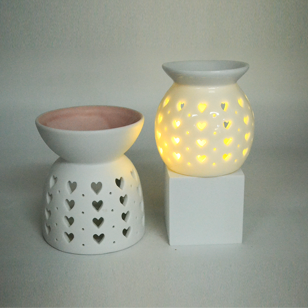 Candle-shaped Tabletop Ceramic Incense burner with Light-up Function for Weddings and Indoor Aromatherapy