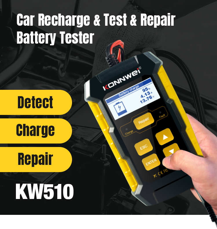 Тестер KONNWEI KW510 ремонта батареи AGM 12v 5Ah MCA автоматический