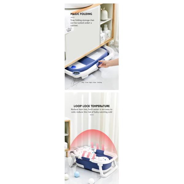 Anti Bacterial Large Folding Plastic Collapsible Bathtub Customized Logo