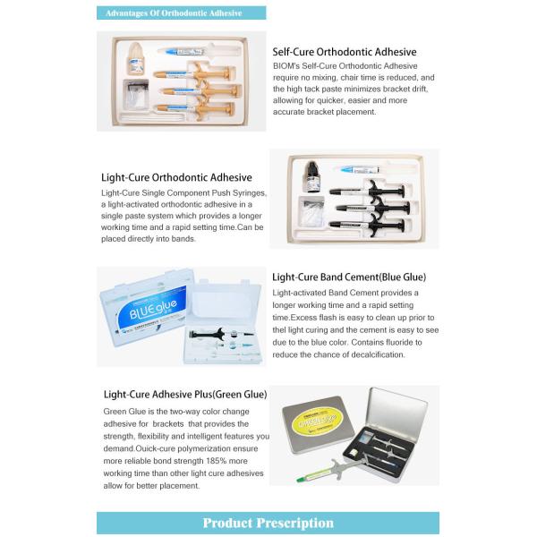 Стоматологические ортодонтические клеистые материалы Клейные изделия CE ISO Light Cure Клей BIOM