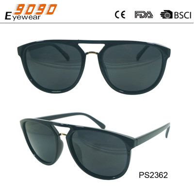 2019 fashion sunglasses with 100% UV protection lens, top bar on the frame, suitable for men and women