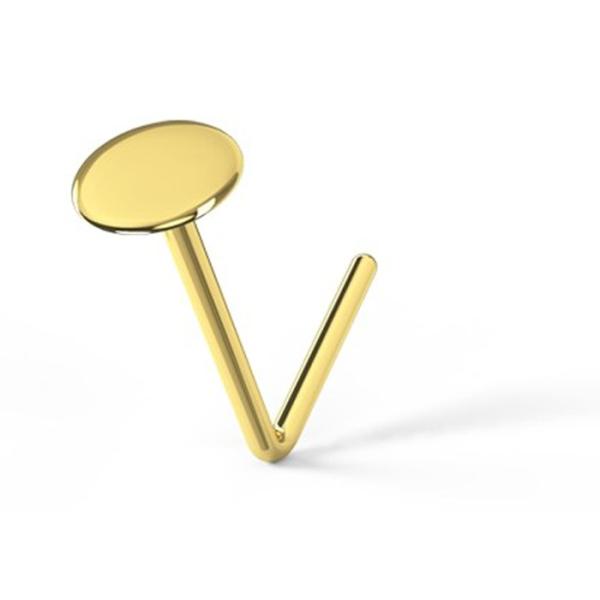 L forment le style perçant de bouton de nez de l'or 18K pour des femmes longueur de 6mm + de 5mm