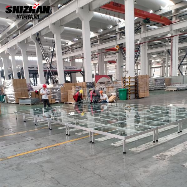 Plataforma ajustable real de cristal de acrílico de la etapa de la sala de estar del marco de aluminio