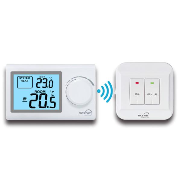 Riseem Internal Sensor Wireless Room Thermostat LCD Display With RF Connect
