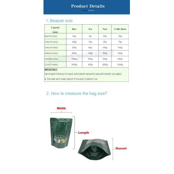 Resealable White Zipper PE Glossy Plastic Standing Pouch