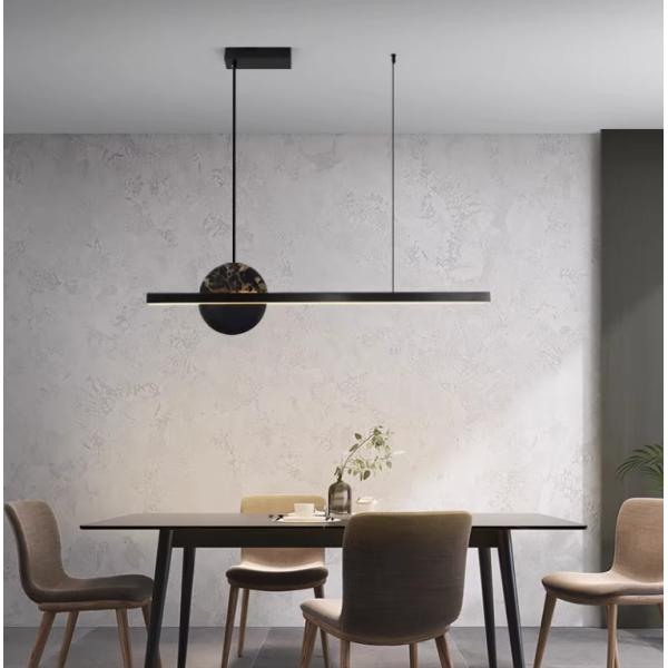 Italian style copper restaurant chandelier marble minimalist luxury dining table lamp modern minimalist designer bar long strip lamp