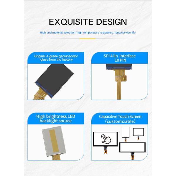 2.0 Inch HD IPS TFT LCD Display Module 240*320 Resolution 500nits