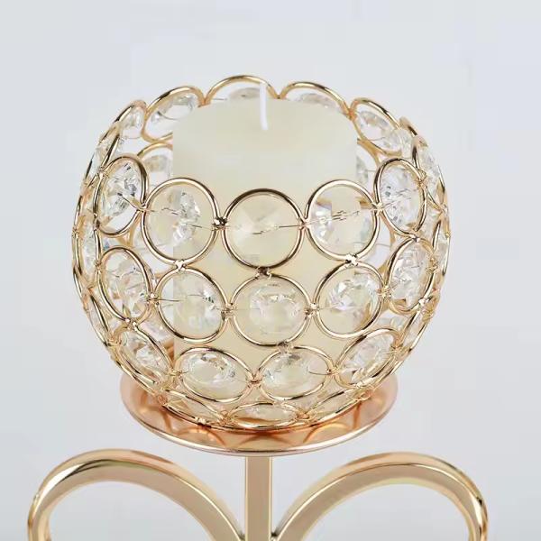 Metal Crystal Candle Holder Christmas 5 Arms Europeans Candelabra