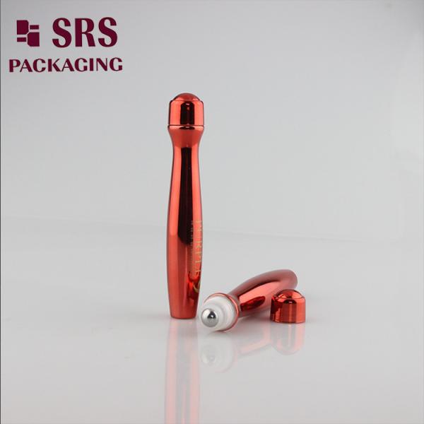 SRS packaging plastic eye serum 15ml red color PETG roll on bottle