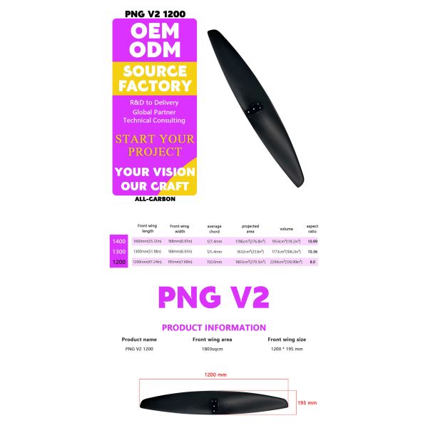 Ultra High Mod Hydrofoil Wings Carbon Paddle Board Foil Wing Durable