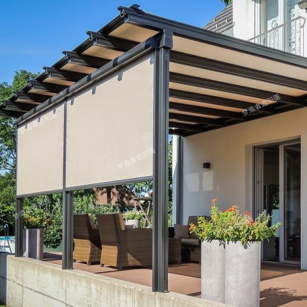Voile d'ombrage rétractable en aluminium commercial de qualité supérieure, multifonctionnel et durable pour jardin/terrasse/tonnelle