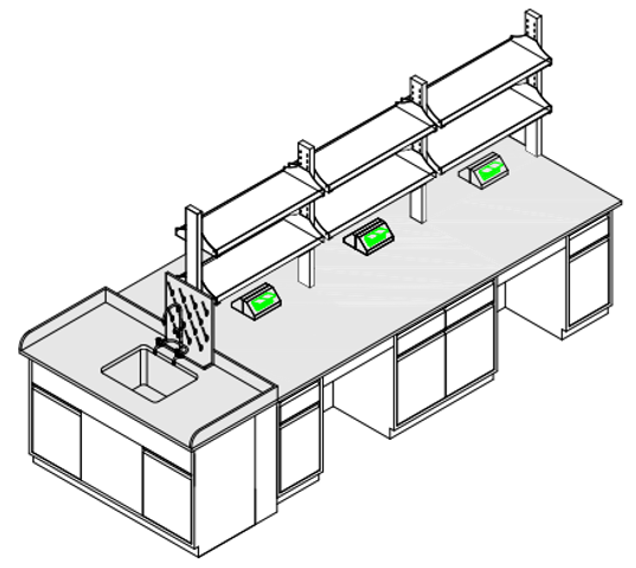 All Steel Lab Bench Table Acid And Alkali Resistant Lab Workstation Bench With 350 kg/m2 Load Capacity