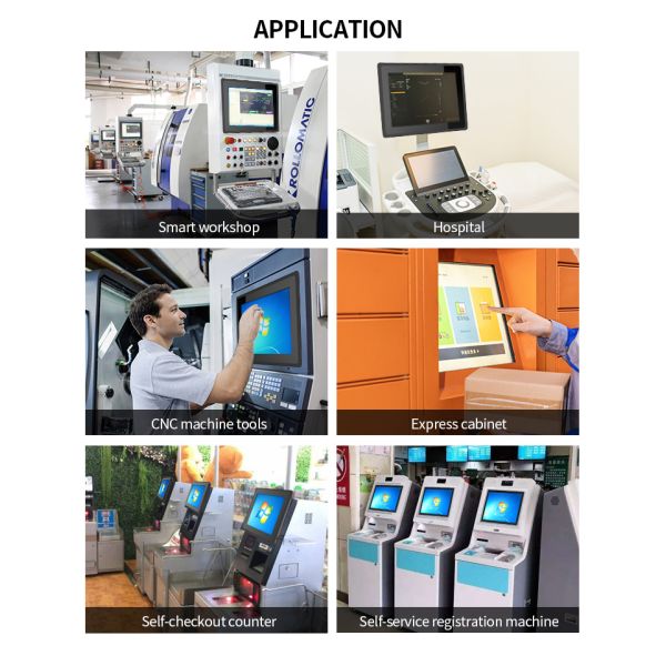 15 17 19 Inch Industrial Embedded Touch Screen Monitor Display PC Win 10 OS