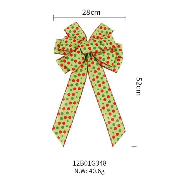 2024 Decoração de Natal Arco Personalizável Big Burlap Ribbon Arcos com borda de fio