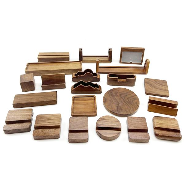 Natural Bamboo Desktop Tablet Wooden Cell Phone Stand Wooden Card Calendar Holder Custom Assorted Holder