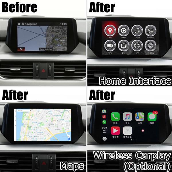 Автомобиль андроида интерфейса видео- интерфейса коробки навигации Mazda 6 Atenza GPS опционный carplay