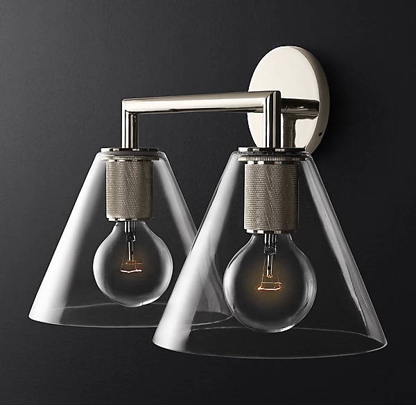 40w*2 Lámparas de pared decorativas Brushed Brass Lámparas de pared de latón incluidas